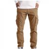 Men's Heavyweight Fleece Cargo Sweatpants Stretch Elastic Waist Baggy Joggers Drawstring Outdoor Trousers with Pockets view 2