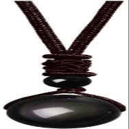 100% Natural Original Stone Pendant Necklaces for Women Polished Stone Increase Unisex Jewelry,Black-12mm