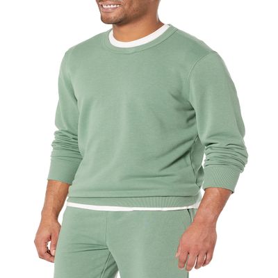 Amazon Essentials men's Crewneck Sweatshirt, Lightweight Long-Sleeve French Terry, Sage Green, Small, (Available in Big & Tall)