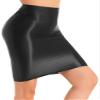 YiZYiF Womens 70D Glossy Shiny Shaping Miniskirt Oily Bright Shimmery Stockings Skirt Teddies Black Large view 3