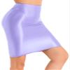 YiZYiF Womens 70D Glossy Shiny Shaping Miniskirt Oily Bright Shimmery Stockings Skirt Teddies Purple X-Large view 3