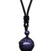 100% Natural Original Stone Pendant Necklaces for Women Polished Stone Increase Unisex Jewelry,Blue-12mm view 1