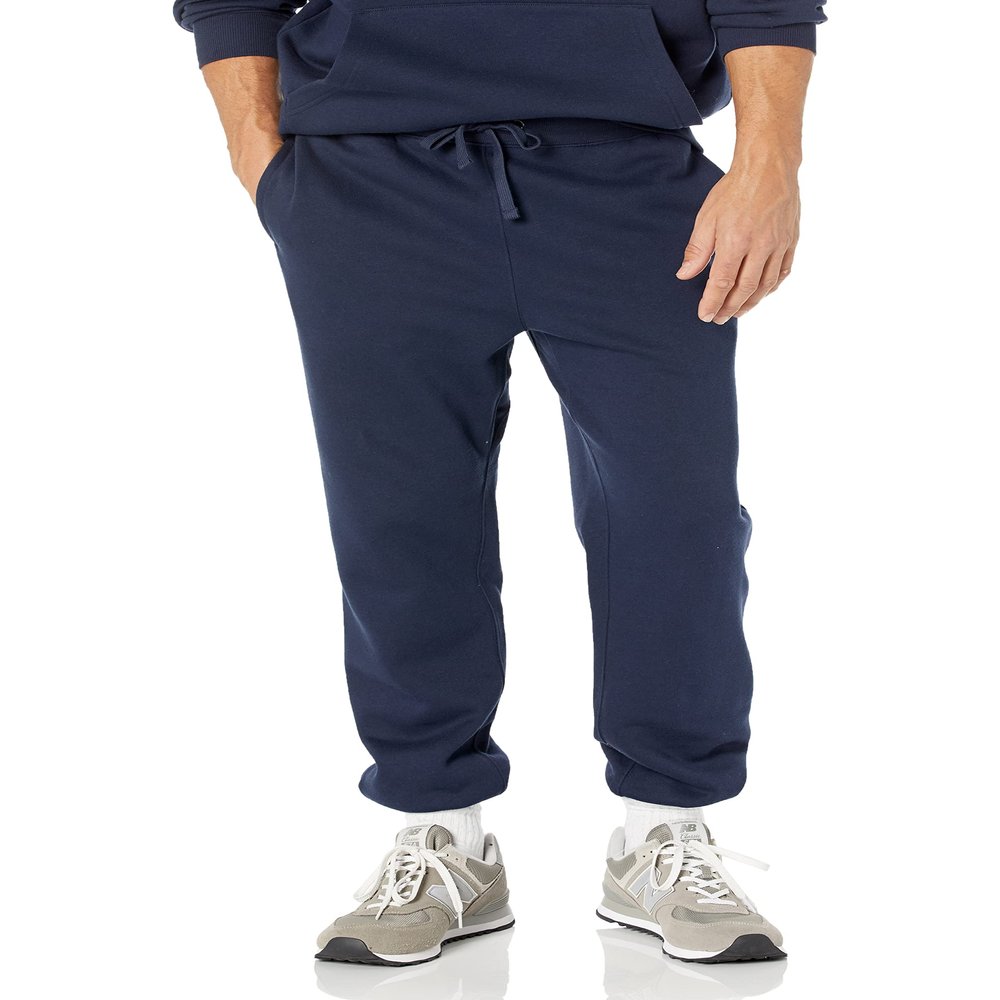 Amazon Essentials Men's Relaxed-Fit Sweatpants with Drawstring Waist, Closed-Bottom, Navy, Large