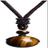 100% Natural Original Stone Pendant Necklaces for Women Polished Stone Increase Unisex Jewelry,Tiger Eye-12mm view 1