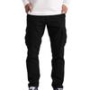 Men's Heavyweight Fleece Cargo Sweatpants Stretch Elastic Waist Baggy Joggers Drawstring Outdoor Trousers with Pockets view 1