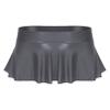 Linjinx Women's Shiny Glossy Micro Pleated Skirt Ruffled Flirty See Through Ultrashort Miniskirt Grey Medium view 4