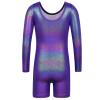 BAOHULU Leotard for Girls Gymnastics Toddler Tank Biketards Shorts Shiny Diamond Purple Kids Dancewear B217_DarkPurple_110 view 2