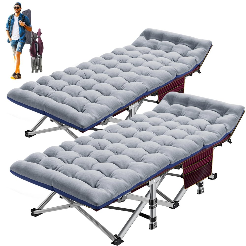 ABORON Heavy-Duty Folding Guest Bed for Adults, 500lb Capacity, Portable Extra Cot with 1244D Double Layer, Ideal for Indoor Guest Stays & Temporary Home Use