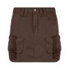 KMBANGI Low Waist Mini Skirt Gothic Y2k Cute Denim Jean Skirts Aesthetic Retro Bodycon Short Cargo Skirt Harajuku Vintage Streetwear(D Cargo Brown,M) view 4
