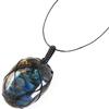 100% Natural Original Stone Pendant Necklaces for Women Polished Stone Increase Unisex Jewelry,Labradorite-35mm