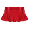 YiZYiF Women's Oil Glossy Pleated Skater Skirt Low Rise Ruffle Flared Running Tennis Skorts Skirts Red X-Large view 3