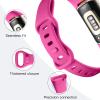 Maledan Sport Band Compatible with Fitbit Charge 5 Bands/Charge 6 Bands for Women Men, Waterproof Silicone Slim Thin Wristband Replacement for Fitbit Charge 5 Fitness Tracker, 3 Pack Fuchsia/Rose/Teal view 2