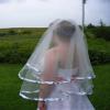 YINGJIABride White Camo Trim Wedding Veils Bridal Veil Halloween Cosplay Party Headpiece (Champagne) view 2