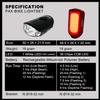 PAX Rechargeable USB Safety Bike Light Set, Bicycle Front Light and Rear, IPX4 Waterproof Standard, Multi Light Mode, Lightweight for Mountain or Road Bike view 2