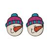 Christmas Stud Earrings Wooden Christmas Tree Snowman Bell Stud Earrings Cute Festive Jewelry for Women-Snowman view 1