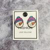 Christmas Stud Earrings Wooden Christmas Tree Snowman Bell Stud Earrings Cute Festive Jewelry for Women-Snowman view 3