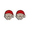 Christmas Stud Earrings Wooden Christmas Tree Snowman Bell Stud Earrings Cute Festive Jewelry for Women-Santa Claus view 1