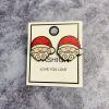 Christmas Stud Earrings Wooden Christmas Tree Snowman Bell Stud Earrings Cute Festive Jewelry for Women-Santa Claus view 2