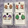 Christmas Stud Earrings Wooden Christmas Tree Snowman Bell Stud Earrings Cute Festive Jewelry for Women-Gingerbread Man view 3