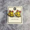 Christmas Stud Earrings Wooden Christmas Tree Snowman Bell Stud Earrings Cute Festive Jewelry for Women-Bell view 2