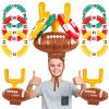 Civaner 2 Set Inflatable Post Ring Toss Football Goal Post Game Include 2 Pieces Hat 6 Pieces Toss Ring for Football Party(Cute Style) view 1