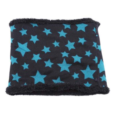 Autumn Winter Children scarf stars Print Baby scarf Boys and girls cotton Kids Dot print ring children loop Scarves (4 blue stars)