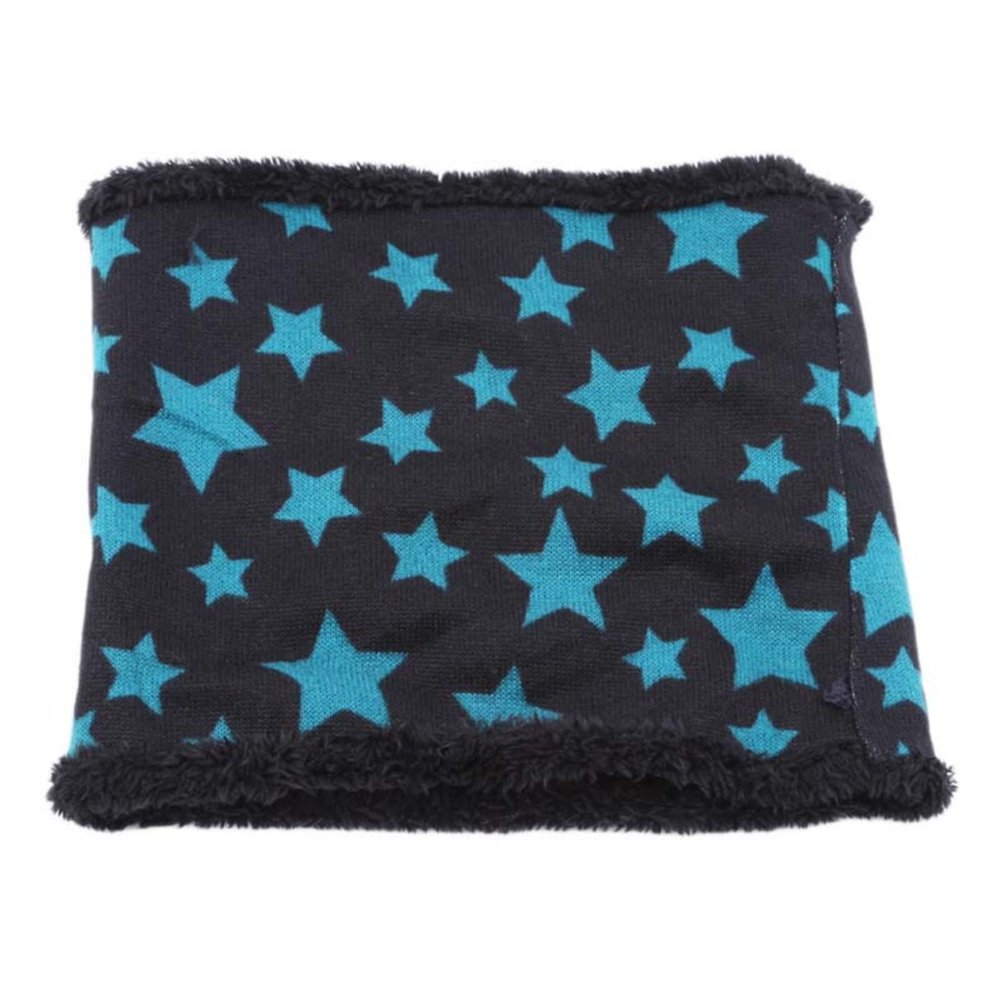 Autumn Winter Children scarf stars Print Baby scarf Boys and girls cotton Kids Dot print ring children loop Scarves (4 blue stars)