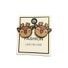 Christmas Stud Earrings Wooden Christmas Tree Snowman Bell Stud Earrings Cute Festive Jewelry for Women-Deer view 1
