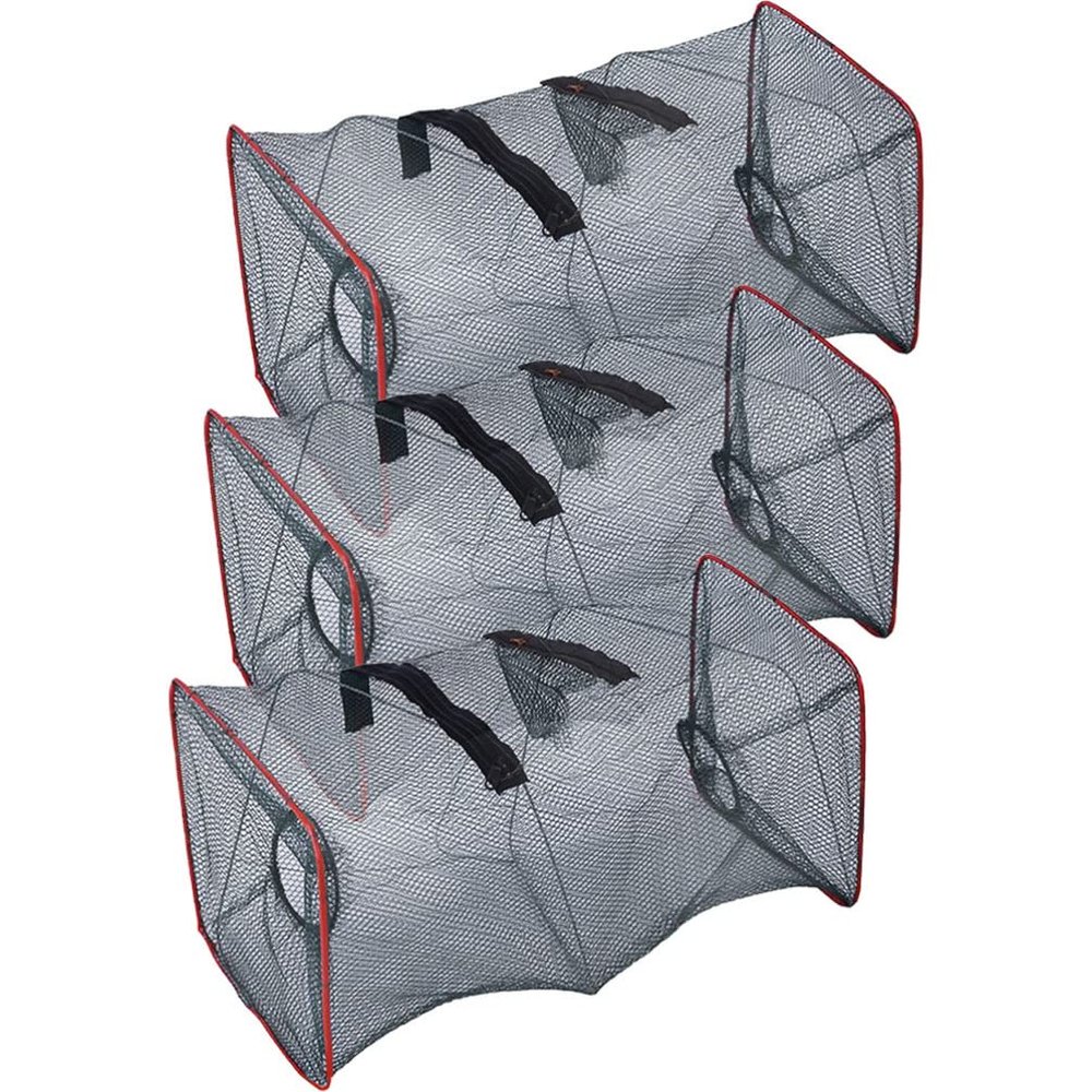 INOOMP 3Pcs Crab Traps Fishing Bait Traps Minnow Traps Crawfish Traps Lobster Shrimp Cast Net Fishing Nets Portable Folded Fishing Accessories