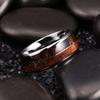 King Will Nature 8mm Men Real Wood Inlay Tungsten Carbide Wedding Ring Dome High Polished Comfort Fit 10 view 2