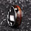 King Will Nature 8mm Men Real Wood Inlay Tungsten Carbide Wedding Ring Dome High Polished Comfort Fit 10 view 3