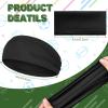 6 Pcs Kids Athletic Sweatbands and Headbands - Football, Sweat-Absorbing Elastic Hairbands for Boys and Youth (Black, Dark Gray, Navy Blue) view 3
