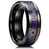 King Will Mens 8mm Black Tungsten Rings for Men Steampunk Gearwheel Blue Carbon Fiber Inlay Vintage Gentlemen Wedding Band Polished Bevelved Edges Comfort Fit Size 10 view 1