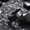 King Will Mens 8mm Black Tungsten Rings for Men Steampunk Gearwheel Blue Carbon Fiber Inlay Vintage Gentlemen Wedding Band Polished Bevelved Edges Comfort Fit Size 10 view 3