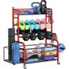 Dumbbell Rack,VOPEAK Weight Rack for Dumbbells, Weight Rack for Home Gym, Home Gym Storage Rack for Yoga Mat Kettlebells and Strength Training Equipment, Weight Storage Rack for Dumbbells with Wheels view 1