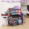 Dumbbell Rack,VOPEAK Weight Rack for Dumbbells, Weight Rack for Home Gym, Home Gym Storage Rack for Yoga Mat Kettlebells and Strength Training Equipment, Weight Storage Rack for Dumbbells with Wheels view 4