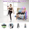Dumbbell Rack,VOPEAK Weight Rack for Dumbbells, Weight Rack for Home Gym, Home Gym Storage Rack for Yoga Mat Kettlebells and Strength Training Equipment, Weight Storage Rack for Dumbbells with Wheels view 2