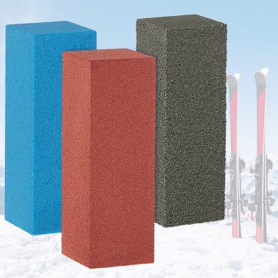 Patelai 3 Pcs Gummy Rubber Edge Tuning Soft Hard Stones Trio Rubber Abrasive Stone Gummy Stone Ski Snowboard Tuning Equipment, 59 x 20 x 20 mm (Red,Gray,Blue)