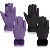 Eurzom 2 Pair Women's Waterproof Touchscreen Ski Gloves Winter Ski Snow Snowboarding Gloves Windproof Snow Accessories(Black, Purple) view 1
