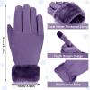 Eurzom 2 Pair Women's Waterproof Touchscreen Ski Gloves Winter Ski Snow Snowboarding Gloves Windproof Snow Accessories(Black, Purple) view 2