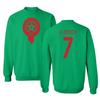 FLAURA Morocco Soccer #7 Ziyech World Football Fans Adult Crewneck Sweater (Green, Small) view 1