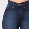 Women's Floral Embroidered Denim Pants Waisted Stretch Slim Skinny Jeans Sexy Button Fly Pencil Jean Trousers (Dark Blue,Small) view 2