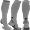Thoxcare Compression Socks for Women Men 20-30mmHg, Knee High Support Circulation Socks for Medical Flight Travel Sports, 2Pairs-Gray/Black, L/XL view 1