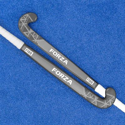 FORZA F100 Field Hockey Sticks - 100% Fibreglass | Mid Bow Hockey Stick (37.5", Grey + Standard Bag)