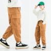 MINI PANDA Boys' Cargo Pant,Husky Boys Adjustable Waist Pants Size 6-16(8, Khaki) view 2