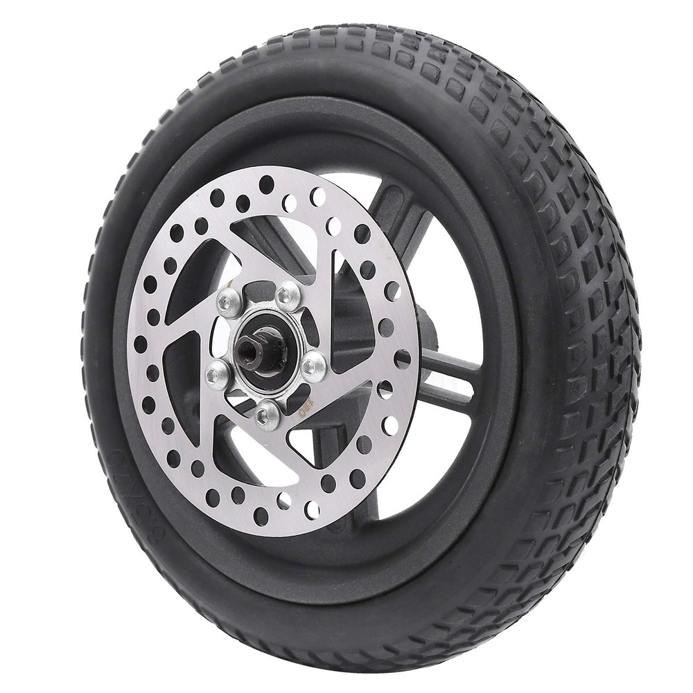 Electric Scooter Rear Tire Set, Explosion Proof Scooter Wheel Hub Tyre, Shock Absorbing Anti Slip 8.5 Inch Rear Wheel for , Tire, 120MM Disc Brake Scooter Replacement Set