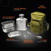 GRITR Titanium Canteen Mess Kit | Compact Portable Camping Open Fire Cookware Set for Backpacking, Hiking, Fishing | Ultralight Durable Outdoor Camp Cooking Utensils - Storage Bag Included view 2