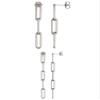 2 Sets of .925 Sterling Silver Ladies Earrings - 1.5" Paperclip Chain (3 Link) Post and 2.4" Paperclip Chain (5 Link) Post - w/ Anti-Tarnish Finish to Last a Lifetime view 1