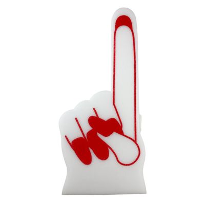 FUNSTITUTION Giant Foam Finger 18 Inch - Female Foam Hand for All Occasions - Seen on Miley Cyrus - Cheerleading for Sports - Use as Celebration Pom Poms White