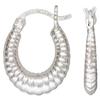 2 Sets of .925 Sterling Silver Ladies Earrings - 15.0mm Scalloped Eurowire Hoop and 15.0mm Geometric Eurowire Hoop - w/ Anti-Tarnish Finish to Last a Lifetime view 2